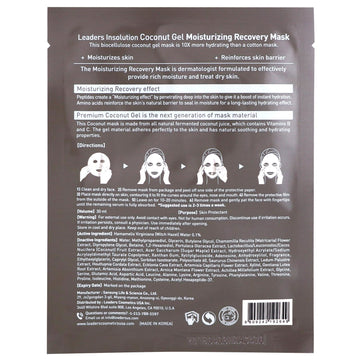Leaders, Coconut Gel Moisturizing Recovery Mask, 1 Sheet, 30 ml
