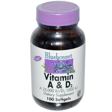 Bluebonnet Nutrition, Vitamin A & D3, 100 Softgels