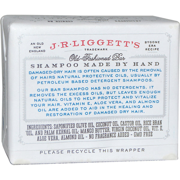 J.R. Liggett's, Old-Fashioned Bar Shampoo, Moisturizing Formula, 3.5 oz (99 g) - The Supplement Shop