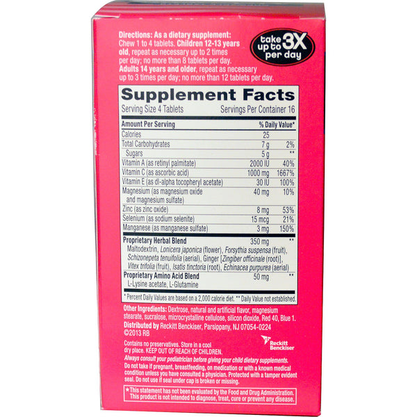 AirBorne, Blast of Vitamin C, Berry, 64 Chewable Tablets - The Supplement Shop