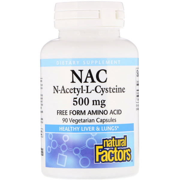 Natural Factors, NAC N-Acetyl-L Cysteine, 500 mg, 90 Vegetarian Capsules - The Supplement Shop