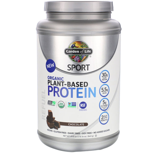 Garden of Life, Sport, Organic Plant-Based Protein, Refuel, Chocolate, 29.6 oz (840 g) - The Supplement Shop