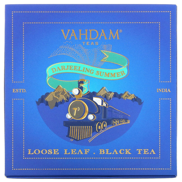 Vahdam Teas, Loose Leaf Black Tea, Darjeeling Summer Gift Set, 1 Tin Caddy - The Supplement Shop