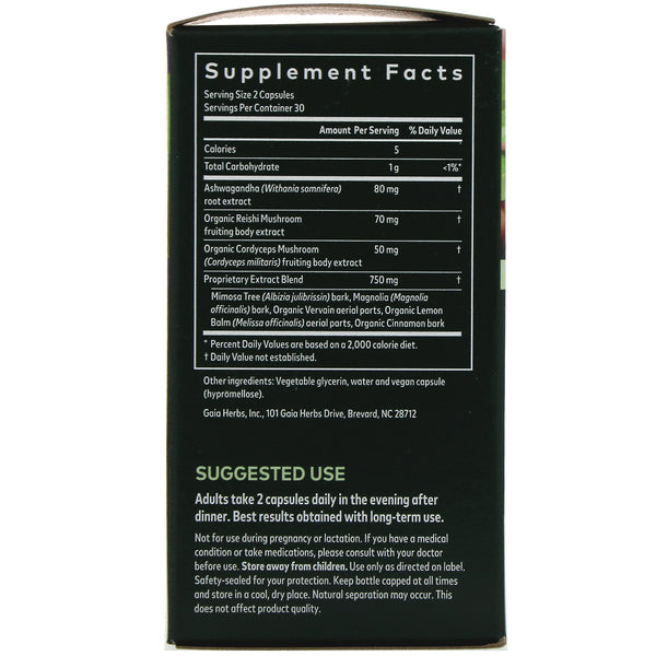 Gaia Herbs, Adrenal Health, Nightly Restore, 60 Vegan Liquid Phyto-Caps - The Supplement Shop