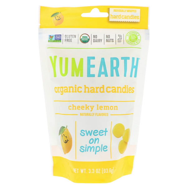 YumEarth, Organic Hard Candies, Cheeky Lemon, 3.3 oz (93.6 g) - The Supplement Shop