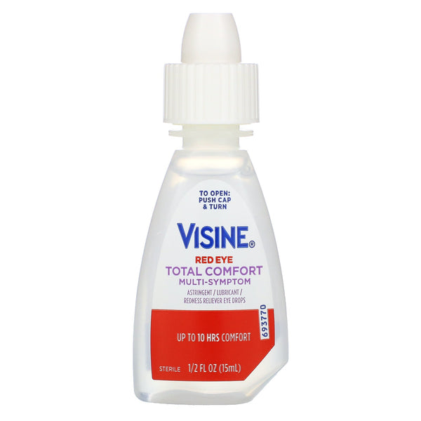 Visine, Red Eye, Total Comfort Multi-Symptom Eye Drops, 1/2 fl oz (15 ml) - The Supplement Shop
