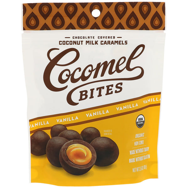 Cocomels, Organic, Coconut Milk Caramels, Bites, Vanilla, 3.5 oz (100 g)