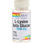Solaray, L-Lysine & Beta Glucan, 1,000 mg, 60 VegCaps - The Supplement Shop