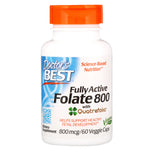 Doctor's Best, Fully Active Folate 800, 800 mcg, 60 Veggie Caps - The Supplement Shop