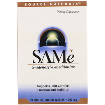Source Naturals, SAM-e (S-Adenosyl-L-Methionine), 200 mg, 60 Enteric Coated Tablets
