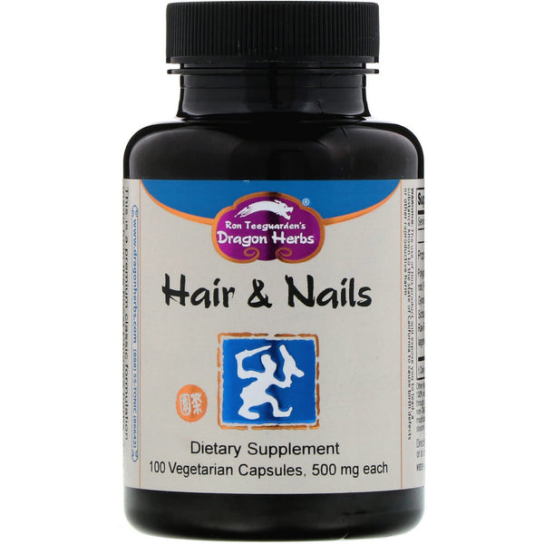 Dragon Herbs, Hair & Nails, 500 mg, 100 Vegetarian Capsules - The Supplement Shop