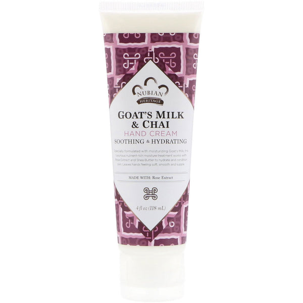 Nubian Heritage, Hand Cream, Goat's Milk & Chai, 4 fl oz (118 ml) - The Supplement Shop