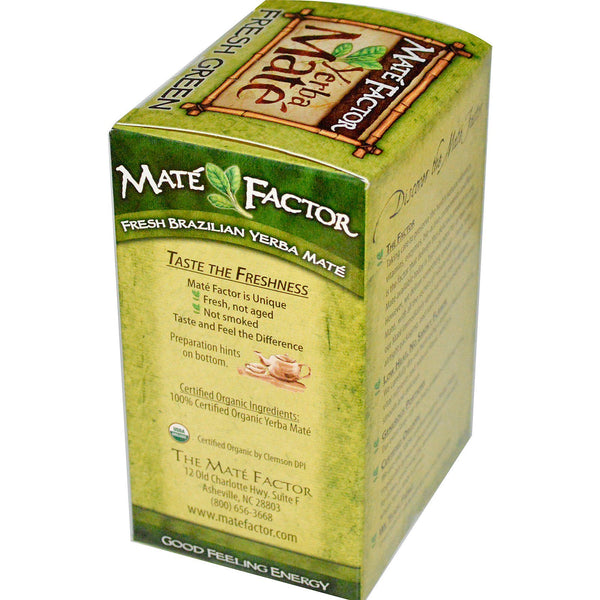 Mate Factor, Organic Yerba Mate, Fresh Green, 24 Tea Bags, 2.96 oz (84 g) - The Supplement Shop