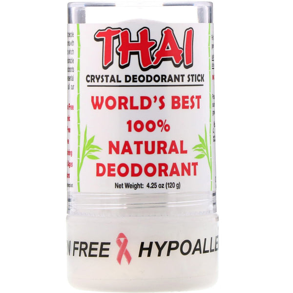 Thai Deodorant Stone, Thai Crystal Deodorant Stick, 4.25 oz (120 g) - The Supplement Shop