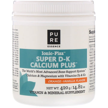Pure Essence, Ionic-Fizz, Super D-K Calcium Plus, Orange Vanilla, 14.82 oz (420 g)