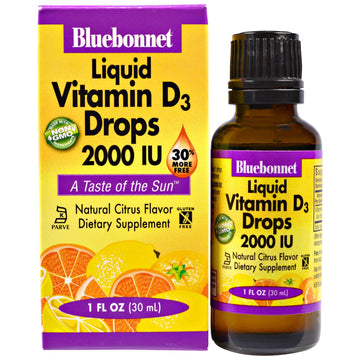 Bluebonnet Nutrition, Liquid Vitamin D3 Drops, Natural Citrus Flavor, 2,000 IU, 1 fl oz (30 ml)