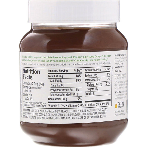 Nutiva, Organic Hazelnut Spread, Classic, 13 oz (369 g) - The Supplement Shop