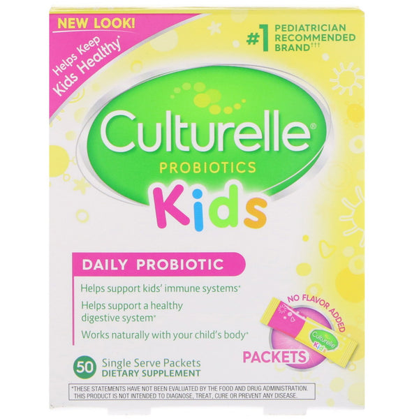 Culturelle, Kids, Daily Probiotic, Unflavored, 50 Single Serve Packets - The Supplement Shop