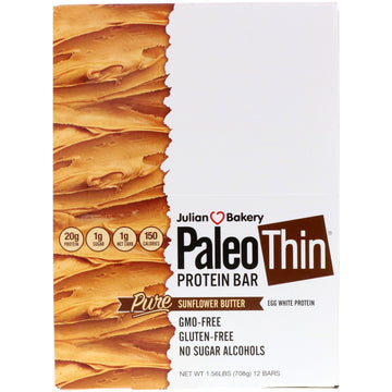 Julian Bakery, Paleo Protein Bar, Pure Sunflower Butter , 12 Bars, 2.05 oz (58.3 g) Each