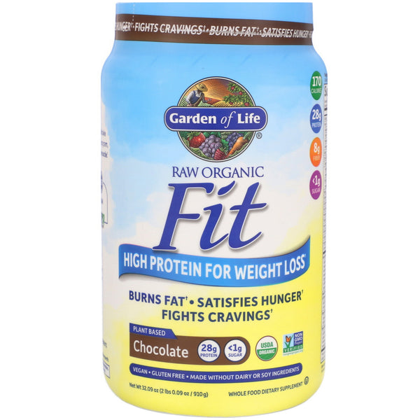 Garden of Life, RAW Organic Fit, High Protein for Weight Loss, Chocolate, 32.09 oz (910 g) - The Supplement Shop