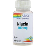 Solaray, Niacin, 100 mg, 100 VegCaps - The Supplement Shop