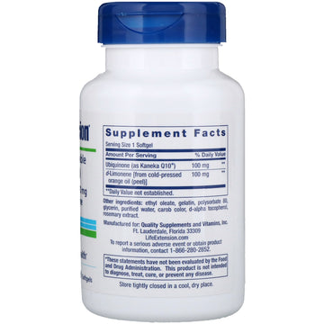 Life Extension, CoQ10 (Ubiquinone) with d-Limonene, 100 mg, 60 Softgels