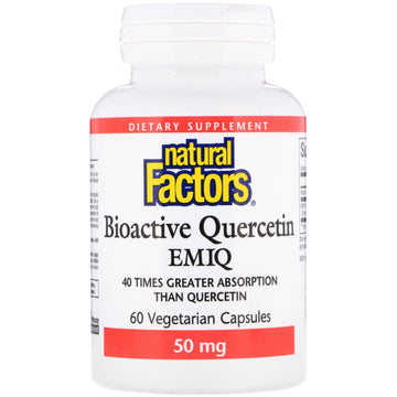 Natural Factors, Biaoctive Quercetin EMIQ, 50 mg, 60 Vegetarian Capsule