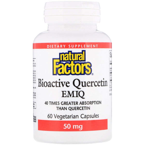Natural Factors, Biaoctive Quercetin EMIQ, 50 mg, 60 Vegetarian Capsule - The Supplement Shop
