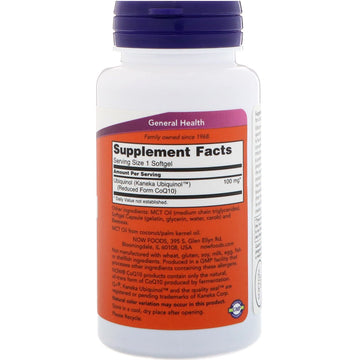 NOW Foods, Ubiquinol, 100 mg, 60 Softgels