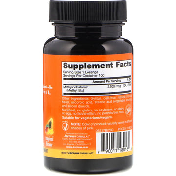 Jarrow Formulas, Methyl B-12, Tropical, 2,500 mcg, 100 Chewable Tablets