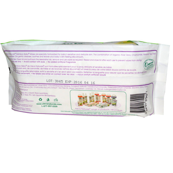 Aleva Naturals, Bamboo Baby Wipes, 80 Wipes - The Supplement Shop