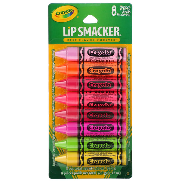 Lip Smacker, Crayola, Lip Balm, Party Pack, 8 Pieces, 0.14 oz (4.0 g) Each - The Supplement Shop