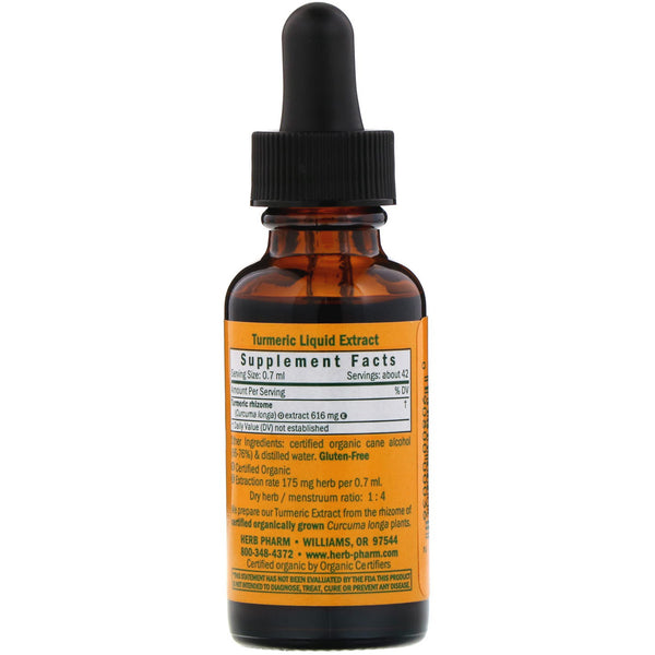 Herb Pharm, Turmeric, 1 fl oz (30 ml) - The Supplement Shop