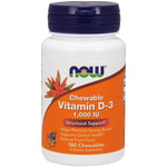 Now Foods, Chewable Vitamin D-3, Natural Fruit Flavor, 1,000 IU, 180 Chewables - The Supplement Shop