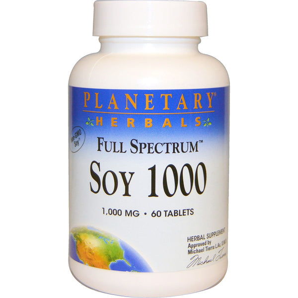 Planetary Herbals, Full Spectrum Soy 1000, 1000 mg, 60 Tablets - The Supplement Shop
