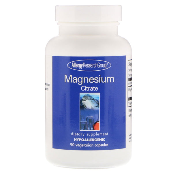 Allergy Research Group, Magnesium Citrate, 90 Vegetarian Capsules - The Supplement Shop