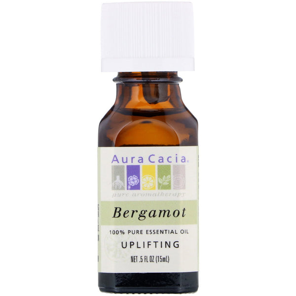 Aura Cacia, 100% Pure Essential Oil, Bergamot, .5 fl oz (15 ml) - The Supplement Shop