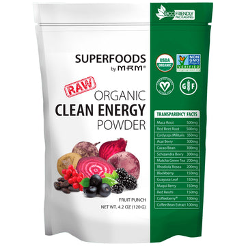 MRM, Organic Clean Energy Powder, Fruit Punch, 4.2 oz (120 g)
