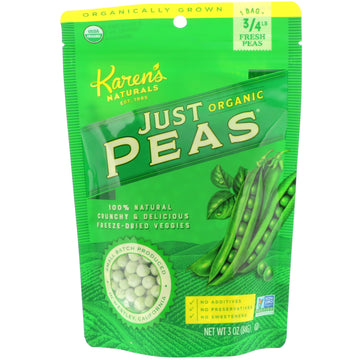 Karen's Naturals, Organic Just Peas, 3 oz (84 g)