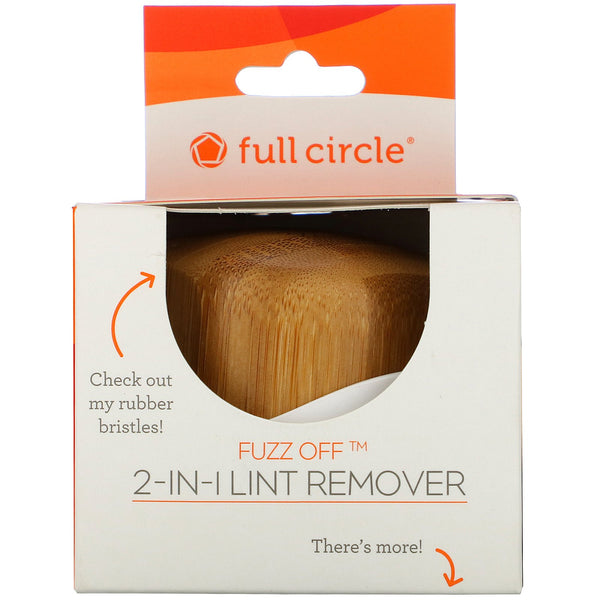 Full Circle, Fuzz Off, 2-in-1 Lint Remover, White, 1 Brush - The Supplement Shop