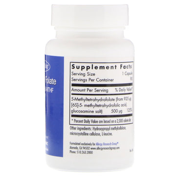 Allergy Research Group, QuatreActiv® Folate, 4th Generation 5-MTHF, 90 Vegetarian Capsules