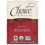 Choice Organic Teas, Herbal Tea, Organic, Rooibos, Caffeine-Free, 16 Tea Bags, 1.12 oz (32 g) - The Supplement Shop