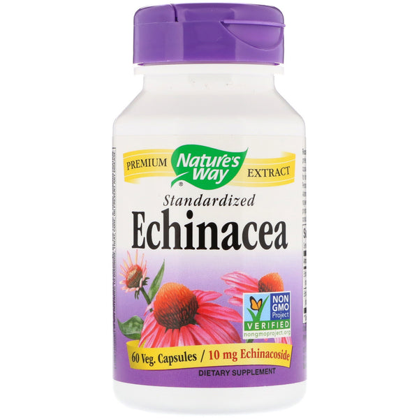 Nature's Way, Echinacea, Standardized, 60 Veg. Capsules - The Supplement Shop