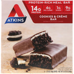 Atkins, Meal Bar, Cookies n' Creme Bar, 5 Bars, 1.76 oz (50 g) Each - The Supplement Shop