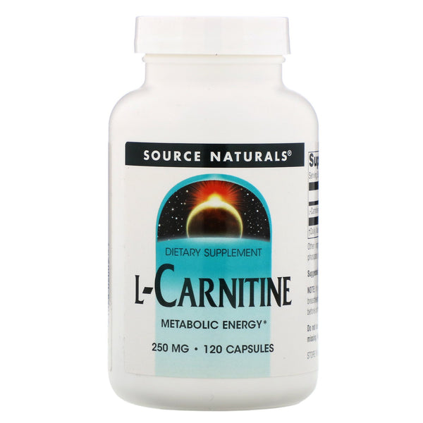 Source Naturals, L-Carnitine, 250 mg, 120 Capsules - The Supplement Shop