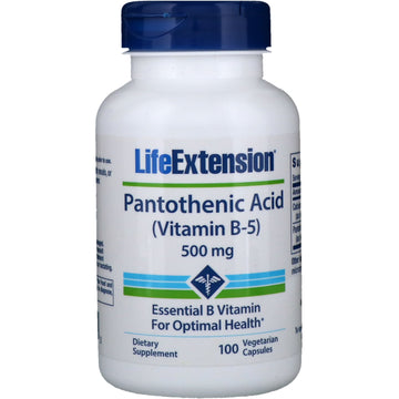 Life Extension, Pantothenic Acid, (Vitamin B-5), 500 mg, 100 Vegetarian Capsules