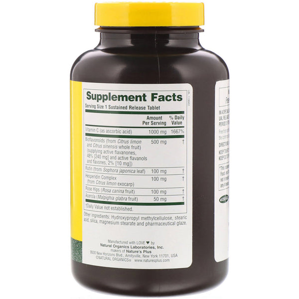 Nature's Plus, Super C Complex, Vitamin C 1000 mg with 500 mg Bioflavonoids, 180 Tablets - The Supplement Shop