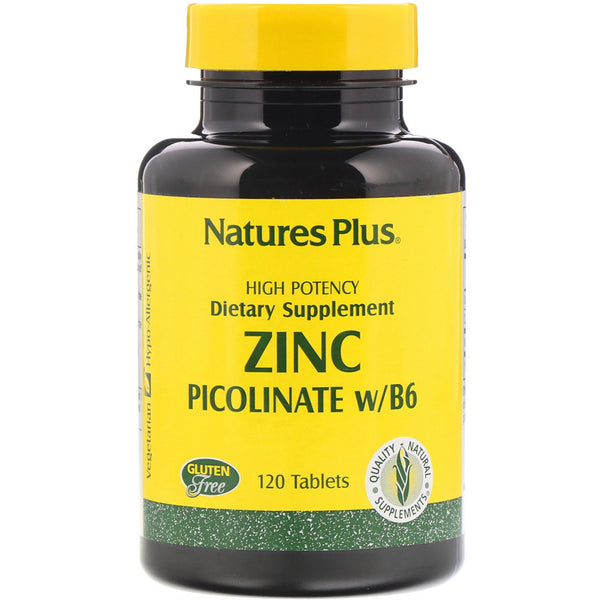 Nature's Plus, Zinc Picolinate w/B-6, 120 Tablets - The Supplement Shop