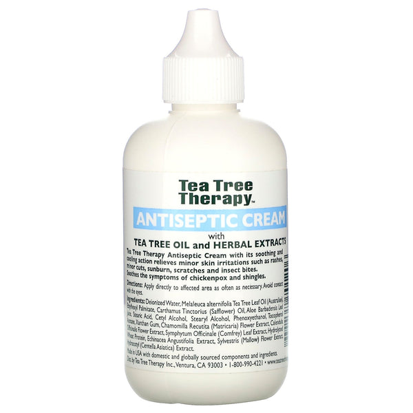 Tea Tree Therapy, Antiseptic Cream, with Tea Tree Oil and Herbal Extracts, 4 fl oz (118 ml) - The Supplement Shop