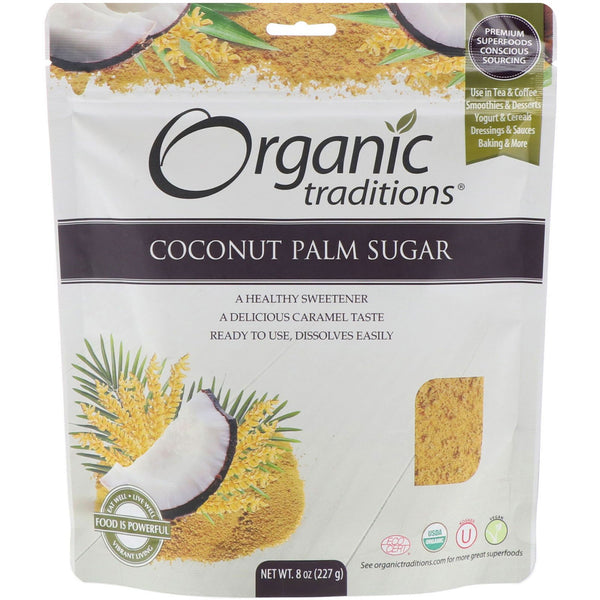 Organic Traditions, Coconut Palm Sugar, 8 oz (227 g) - The Supplement Shop